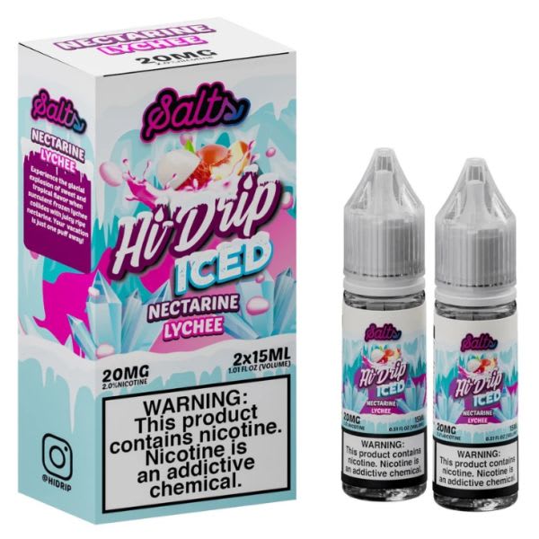 Hi-Drip Salts Iced Nectarine Lychee - 2 Pack
