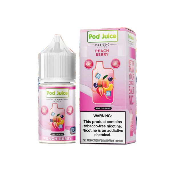 Pod Juice Salt PJ5000 Peach Berry