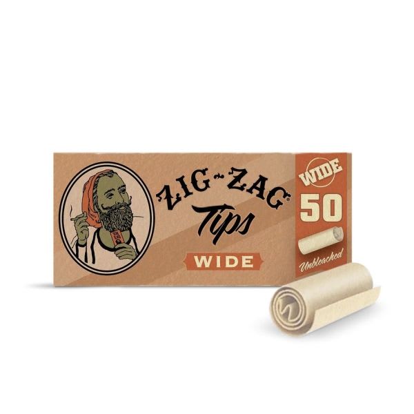 Zig-Zag Wide Rolling Tips - 50 Pack