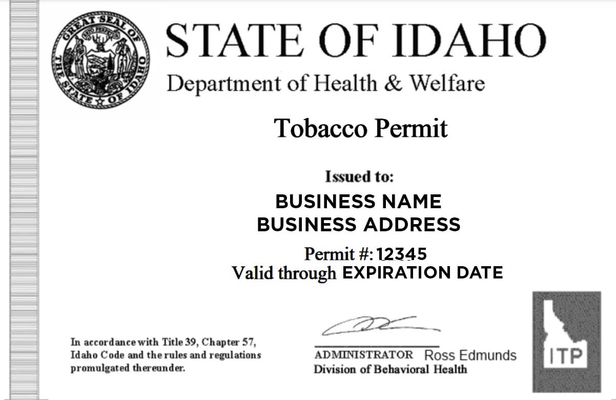 Idaho Tobacco Permit