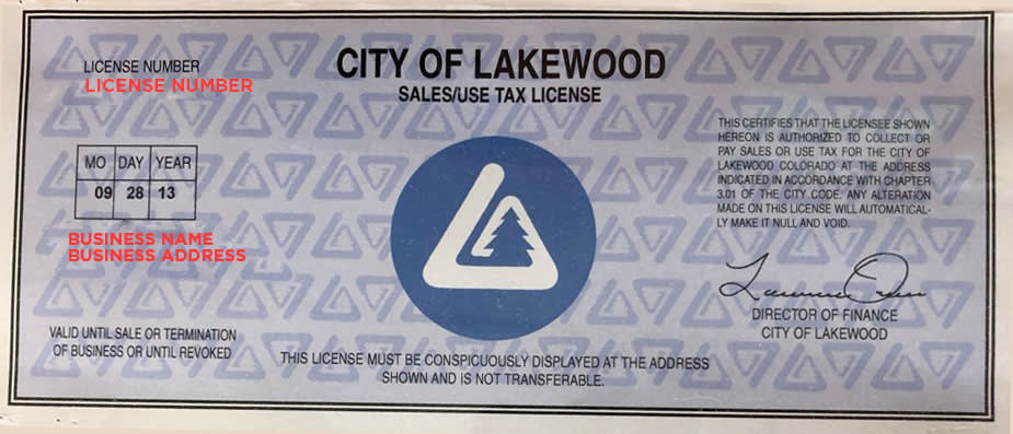 Colorado Sales Use Tax License