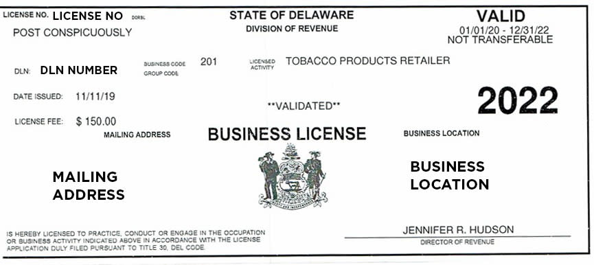 Delaware Tobacco License