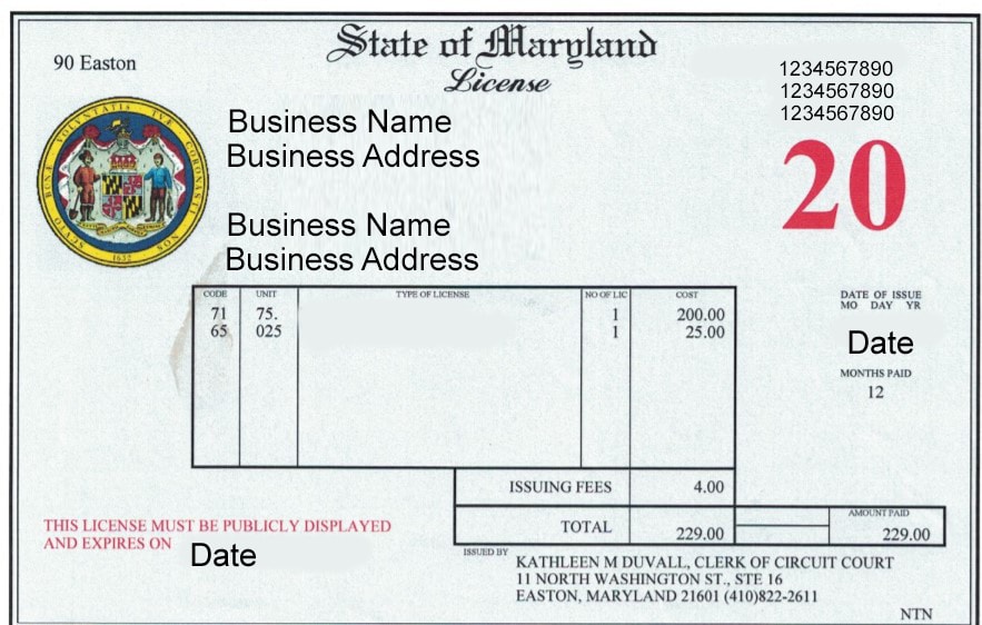 Maryland Business Vapor License