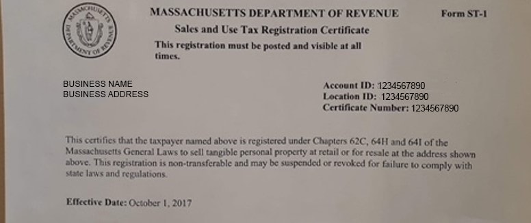 Massachusetts Sales and Use Permit