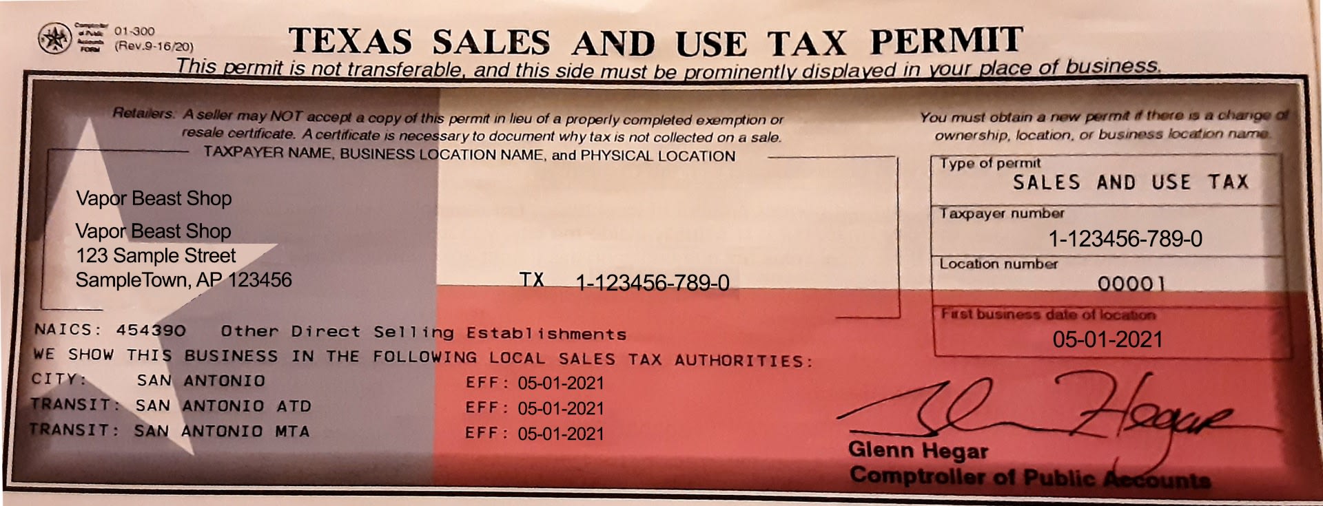Texas Sales and Use Permit
